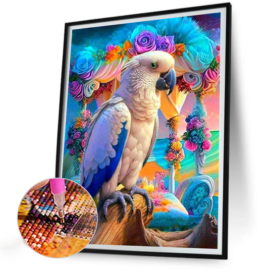 AB Diamond Painting - Full Round - flower parrot (30*40CM)