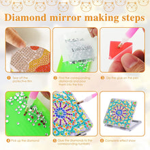 Load image into Gallery viewer, DIY Diamond Art Mosaic Makeup Mirror Paint by Number Kits Mandala (099)