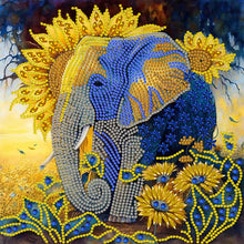 Load image into Gallery viewer, Diamond Painting - Partial Special Shaped - sunflower elephant (30*30CM)