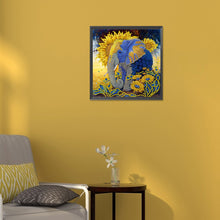 Load image into Gallery viewer, Diamond Painting - Partial Special Shaped - sunflower elephant (30*30CM)