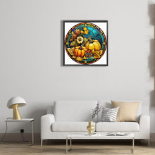 Load image into Gallery viewer, Diamond Painting - Full Round - round plate glass art pumpkin (30*30CM)