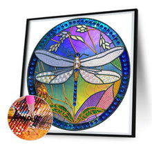 Load image into Gallery viewer, Diamond Painting - Partial Special Shaped - medal glass art dragonfly (30*30CM)