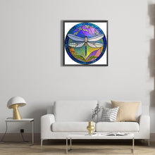 Load image into Gallery viewer, Diamond Painting - Partial Special Shaped - medal glass art dragonfly (30*30CM)