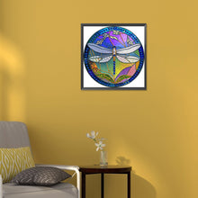 Load image into Gallery viewer, Diamond Painting - Partial Special Shaped - medal glass art dragonfly (30*30CM)