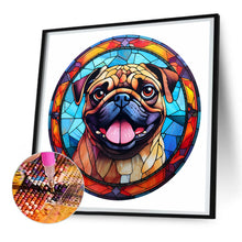 Load image into Gallery viewer, Diamond Painting - Full Round - dog glass art (30*30CM)