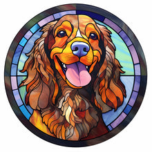 Load image into Gallery viewer, Diamond Painting - Full Round - dog glass art (30*30CM)
