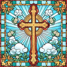 Load image into Gallery viewer, Diamond Painting - Full Round - cross faith glass art (30*30CM)