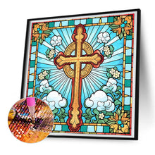 Load image into Gallery viewer, Diamond Painting - Full Round - cross faith glass art (30*30CM)