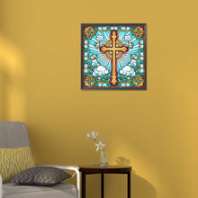 Load image into Gallery viewer, Diamond Painting - Full Round - cross faith glass art (30*30CM)
