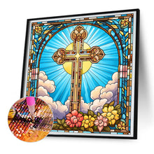 Load image into Gallery viewer, Diamond Painting - Full Round - cross faith glass art (30*30CM)