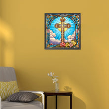 Load image into Gallery viewer, Diamond Painting - Full Round - cross faith glass art (30*30CM)