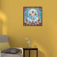 Load image into Gallery viewer, Diamond Painting - Full Round - cross faith glass art (30*30CM)