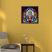 Load image into Gallery viewer, Diamond Painting - Full Round - colorful feather owl (30*30CM)