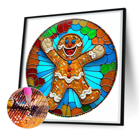 Diamond Painting - Full Round - gingerbread Man (30*30CM)