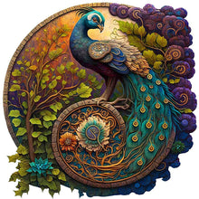 Load image into Gallery viewer, Diamond Painting - Full Round - round card peacock (35*35CM)