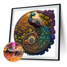 Load image into Gallery viewer, Diamond Painting - Full Round - round card peacock (35*35CM)