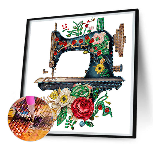 Diamond Painting - Partial Special Shaped - vintage sewing machine (30*30CM)