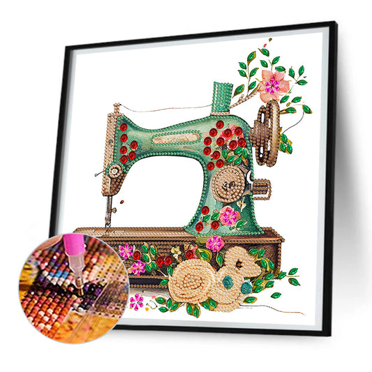 Diamond Painting - Partial Special Shaped - vintage sewing machine (30*30CM)