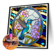 Load image into Gallery viewer, Diamond Painting - Full Round - bird holding flower glass art (30*30CM)