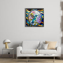 Load image into Gallery viewer, Diamond Painting - Full Round - bird holding flower glass art (30*30CM)