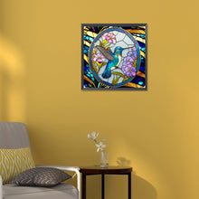 Load image into Gallery viewer, Diamond Painting - Full Round - bird holding flower glass art (30*30CM)