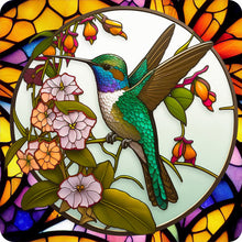 Load image into Gallery viewer, Diamond Painting - Full Round - bird holding flower glass art (30*30CM)