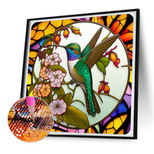 Load image into Gallery viewer, Diamond Painting - Full Round - bird holding flower glass art (30*30CM)