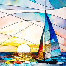 Load image into Gallery viewer, Diamond Painting - Full Round - sunset sailboat (30*30CM)
