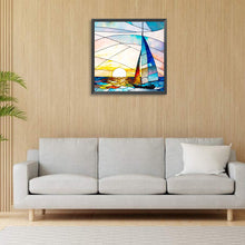 Load image into Gallery viewer, Diamond Painting - Full Round - sunset sailboat (30*30CM)