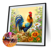 Load image into Gallery viewer, Diamond Painting - Full Round - rooster among the flowers (30*30CM)
