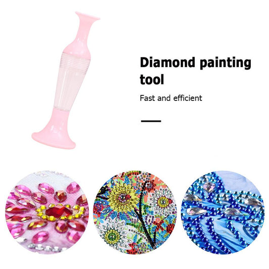Flower Pot 5D Diamond Painting Point Drill Pen DIY Crafts (no Drill Pink)