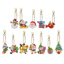 Load image into Gallery viewer, 12pcs Diamond Art Key Rings for Beginners Home Decoration (Santa Claus)