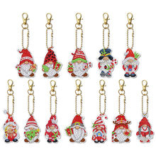 Load image into Gallery viewer, 12pcs Diamond Art Key Rings for Beginners Home Decoration (Red Hat Gnome)