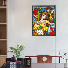 Load image into Gallery viewer, Diamond Painting - Full Round - Disney Belle Princess Glass Art (40*50CM)