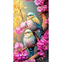 Load image into Gallery viewer, Diamond Painting - Full Round - bird standing on branch (40*70CM)