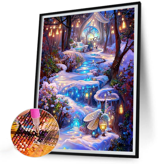 Diamond Painting - Full Round - fantasy snow forest (30*40CM)