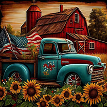 Load image into Gallery viewer, Diamond Painting - Full Round - flowers and trucks (30*30CM)