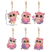 Load image into Gallery viewer, DIY Diamond Ornament Decoration Bee 5pcs Diamond Art Key Rings Owl Gift for Kids