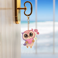 Load image into Gallery viewer, DIY Diamond Ornament Decoration Bee 5pcs Diamond Art Key Rings Owl Gift for Kids