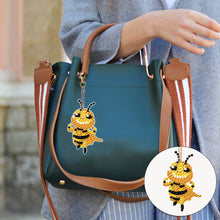 Load image into Gallery viewer, DIY Diamond Ornament Decoration Bee 5pcs Diamond Art Key Rings Owl Gift for Kids