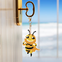 Load image into Gallery viewer, DIY Diamond Ornament Decoration Bee 5pcs Diamond Art Key Rings Owl Gift for Kids