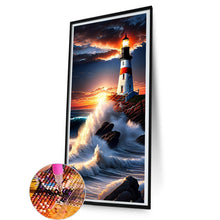 Load image into Gallery viewer, Diamond Painting - Full Round - seaside lighthouse (40*80CM)