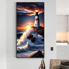 Load image into Gallery viewer, Diamond Painting - Full Round - seaside lighthouse (40*80CM)