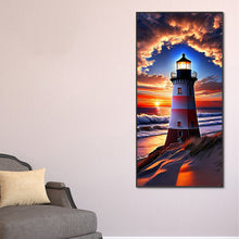 Load image into Gallery viewer, Diamond Painting - Full Round - seaside lighthouse (40*80CM)