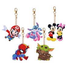 Load image into Gallery viewer, DIY Diamond Art Key Rings Double Sided 5pcs Special Shaped Cartoon Gift for Kids