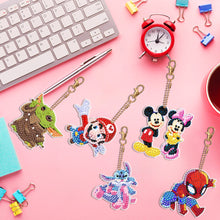 Load image into Gallery viewer, DIY Diamond Art Key Rings Double Sided 5pcs Special Shaped Cartoon Gift for Kids