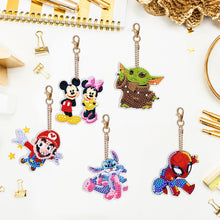 Load image into Gallery viewer, DIY Diamond Art Key Rings Double Sided 5pcs Special Shaped Cartoon Gift for Kids
