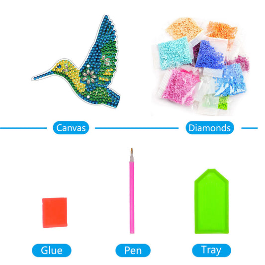 Sunflower/Animals Diamond Dots Art Cute Home Garden Decoration (Bird1)
