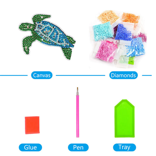 Sunflower/Animals Diamond Dots Art Cute Home Garden Decoration (Sea Turtles)