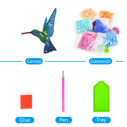 Sunflower/Animals Diamond Dots Art Cute Home Garden Decoration (Bird2)